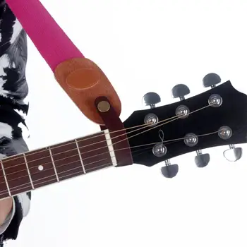 Ægte Læder Guitar Holder til Rem-Knappen for Sikker Lås til Akustisk El-Klassisk Guitar, Bas