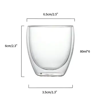 4/6Pcs Varme-Resistente dobbeltvægget Glas, Kop Øl Espresso Kaffe Kop Sæt Håndlavede Øl Krus Te Glas Whisky Glas Kop Drinkware