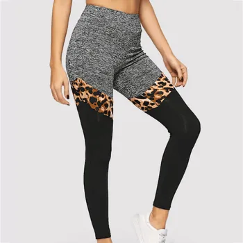 Kvinders Problemfri Yoga Bukser Leopard Mønster Syning af Elastiske Høj Talje Sports Yoga Bukser, der Kører Trænings-og Leggings Gym Girl