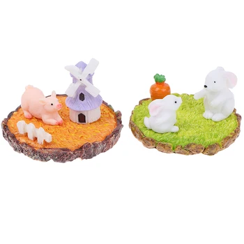 3Pcs/Sæt Micro Kanin Swan Jul Figur Miniature Pynt Til DIY Fe Have Små Planter, Dekoration af Høj Kvalitet