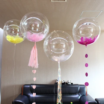 3pcs gennemsigtig boble ballon (med fjer) fødselsdag, baby shower, bryllup fest dekoration fjorten dage part Jubilæum deco -
