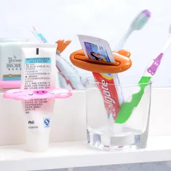 Cartoon Animal Tandpasta Squeezer Rige Og Farverige Rullende Indehaveren Tandpasta Dispenser Hjem Plast Søde Badeværelse Tilbehør