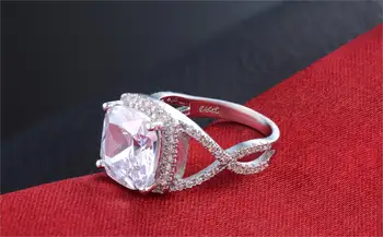 Hainon Luksus, Høj Kvalitet, Store Zircon AAAA Hot Kvinder Engagement Ring Dame Smykker Sølv Farve Ring Gave