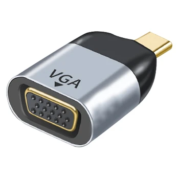 USB-C til VGA-Adapter, USB Type C Kabel-4K Converter Kompatibel Thunderbolt 3 til Windows95