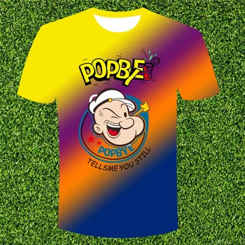 Sommeren populære 3D-print tegnefilm mandlige og kvindelige Popeye T-shirt mode afslappet T-shirt i åndbar, blød udendørs T-Shirt 2021