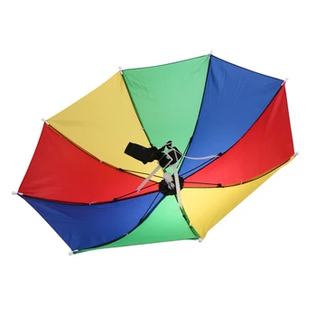 55cm Bærbare Regn Paraply Sammenklappelig Udendørs Paraply Hue Fiskeri, Vandring Hat Cap Camping Hovedbeklædning Fiskeri Caps