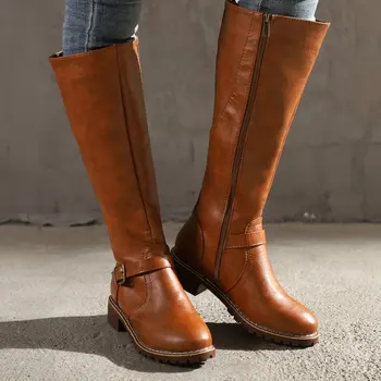 2021 mode nye solid farve, slid-resistente, non-slip lange dame støvler plus size kvinder støvler Europæiske og Amerikanske ridder