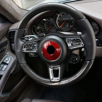 Red Carbon Fiber Rattet Dekorative Panel Dækker Trim for Porsche 718 911 Cayenne Panamera MACAN