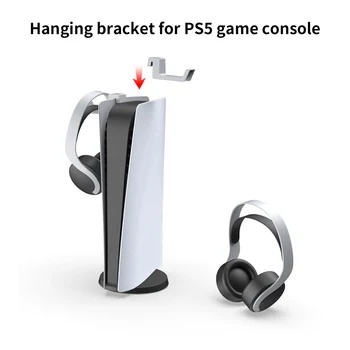 Headsettet Holder Bøjle spillekonsol & Hovedtelefoner vægbeslag Holder Headsettet Bøjle Beslag Stå Krog til PS5 Konsol, Controller