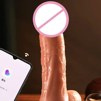 G Spot APP Varme Teleskopisk Realistisk Dildo Vibrator Ægte Penis, Vagina sugekoppen Massage Kæmpe Stor Dildo Sex Legetøj