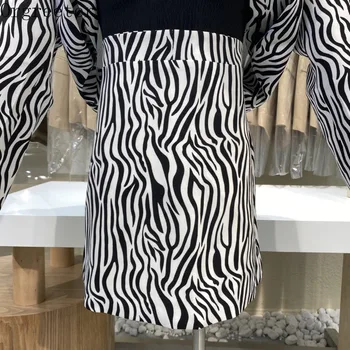 Smarte Zebra Print To Delt Sæt Kvinder Vintage Blazer + Slank Bodycon Nederdel Sæt Mode Nederdele, Der Passer Kvindelige Outweat Nederdel Udstyr