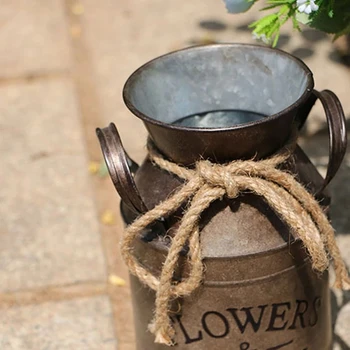 3Pcs Blomst Spand Retro Strygejern Spand Flower Pot Vase Dekoration Ornamenter landlig Stil Mælk Pot Spand til Haven