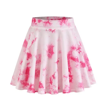 5 farver 2021 hot stil nederdel grænseoverskridende damemode kort nederdel med høj talje elastik tie-dye trykt nederdel