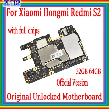 For RedMi S2 HongMi S2 Bundkort,Originale Låst op For Xiaomi HongMi RedMi S2 Logik Bord Med Fuld Chips, 32GB, 64GB,God test