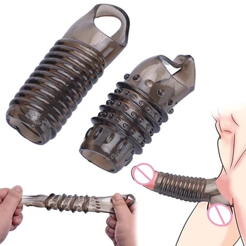 Mandlige Forsinke Ejakulation Cock Sleeve-Penis Ring Strap On Dildo, G-Spot Stimulator Pik Udvidelsen Extender Sex Legetøj Til Mænd Kondom