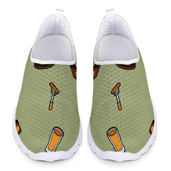 Mode Brugerdefineret mønster Kvinder Mænd Mesh Flade sko patchwork slip-on Bomuld Casual sko til Walking Sneakers Bløde Sko zapato