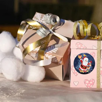 Glædelig Jul Kraft Håndlavet Klistermærke Box Pakke Tak Label Forsegling Klistermærker, Bryllup Indretning Festartikler