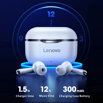 Originale Lenovo LP1 TWS Bluetooth Hovedtelefon TWS Trådløse BT5.0 Dual Stereo støjreduktion Bas Touch Kontrol Lang Standby 300mAH