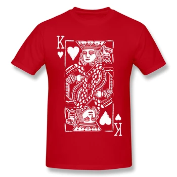 King Of Hearts Homme T-Shirt Grafik Poker Card Tees Ren Bomuld Overdimensionerede Korte Ærmer