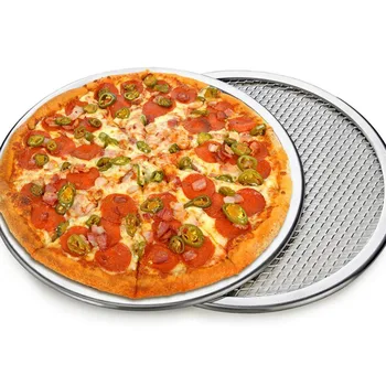 Seamless Aluminium Pizza Skærmen Bageplade Metal Net Bageforme Køkken Værktøjer Pizza Accessorios 6 inch-12 tommer