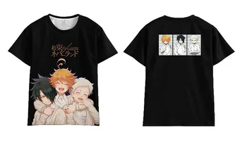 Anime Den Lovede Neverland Cosplay Trykt Sommeren Korte Ærmer Cool Top Løs Rund Hals Sort T-Shirts Tendens Unge Tee