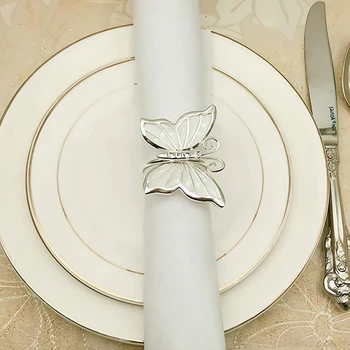 Butterfly servietringe Sæt af 4 for familieudflugt, Middag, Bryllup Dekoration, Jul Tabel Dekoration