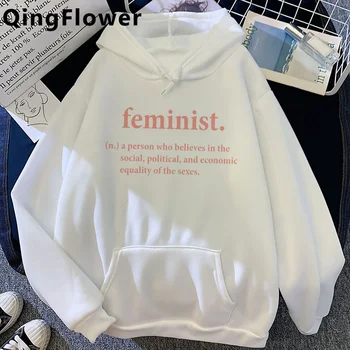 Feministiske Feminisme Girl Power Grl Pwr hættetrøjer kvindelige hip hop streetwear kvindelige pullover tøj animationsfilm