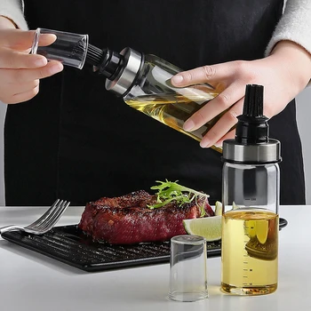 BBQ Bagning Olie Flaske varmeandig Borosilicate Sauce Flaske til Olie Dispenser rensebørste BBQ Køkken Værktøjer Salat