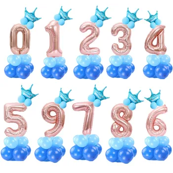 KAMMIZAD jul 1 2 3 4 5 6 7 8 9 rose gold antal Folie Balloner digital helium ballon fødselsdagsfest ballon voksen globos