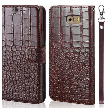 Krokodille Grain PU Luksus taske Til Samsung Galaxy C9 C9 Pro C9000 Cover Case Magnetisk Flip Stå Tegnebog Almindelig Luksus Telefon Taske