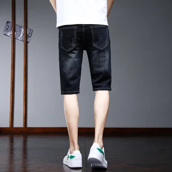 Bomuld Rippet Sommeren Herre Shorts Blå Jeans Plus Size Løs Streetwear Mandlige Mode Drenge Casual Lang Bermuda Z082