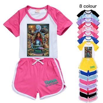 Børn Raya, og Den Sidste Dragen Tshirt Shorts Kids Sports Trop Tøj Drenge Piger t-shirts+shorts Bukser 2stk Sport Træningsdragt
