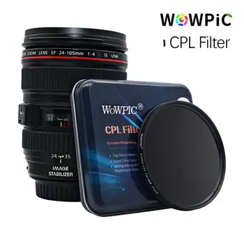 WOWPIC 77mm X-PRO CPL Filter PL-CIR Polariserende Multi-Coating Filter For DLSR-77 mm objektiv til Nikon, Canon, Sony, Pentax DSLR-Kamera