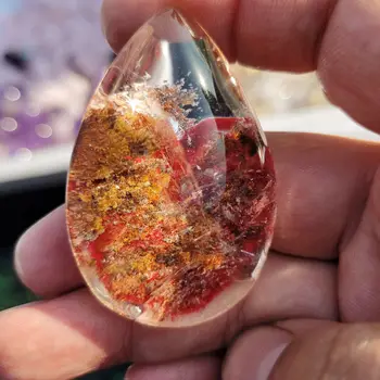 Naturlige Røde spøgelse crystal Prøve Farverige Krystal Bruge Home Decor Have Farverig akvarium Healing Energi Sten Rock Mineraler