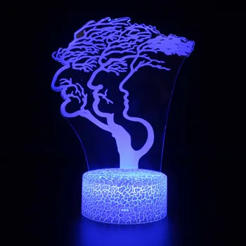 Natten LED-Lys Nyhed 3D-lampe Søde Legetøj Gift 7 Farve Abstrakte Kunstner Grafik Tegnefilm Atmosfære Lampe Til Børn, børneværelset