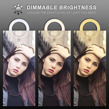 Dæmpbar Ring Lys 8 Tommer / 20CM Selfie Fotografiske Belysning Studio Video LED Fyld Lys til Youtube Makeup Live
