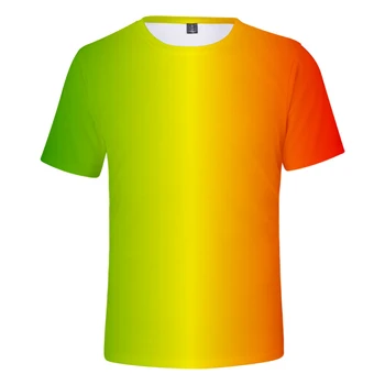 Farverige Gradient T-Shirt Mænd Kvinder 2021 Sommeren Korte T-shirt Grøn Orange t-shirts til Mænd, der kun indeholder Farve Åndbar 3D Rainbow t-Shirts