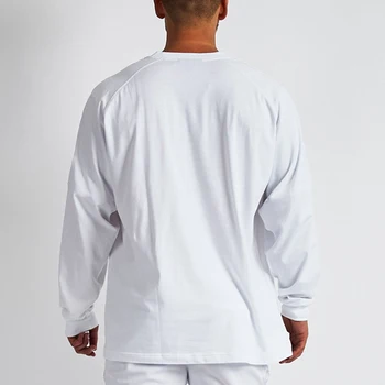 Mænds Løs Trænings-og Oversize Langærmet Print T-shirt Blank Brugerdefinerede Logo t-shirts