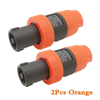 2 stk 4 Polet 4-Pin NL4FC Mandlige Speakon-Audio Plug-Kabel Stik Orange og Blå 4 Polet 4-Pin NL4FC Mandlige Twist Lock Højttaler