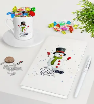 Personlig Jul tillykke med Fødselsdagen Hvid Notebook Pen tyrkisk kaffe Kop og Haribo Slik Gave Seti-16