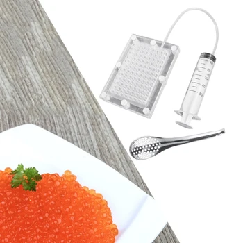 Molekylær Gastronomi Kaviar Kaffefaciliteter Gourmet Rogn Sauce Si Spherification Dropper med Rør & Spoon Kit Køkken Gadgets