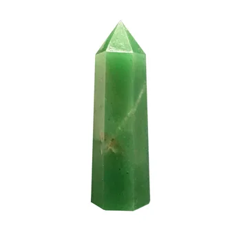 Naturlig Grøn Fluorit Kvarts Krystal Sten Punkt Healing Sekskantet Obelisk Wand Reiki 4-8cm