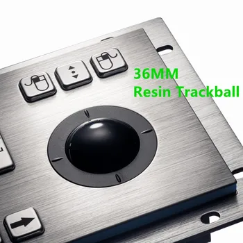 Vandtæt hærværkssikret Panel Mount USB-Kablet Rustfrit Stål Tastatur Med Trackball Mus Industriel Metal Tastatur