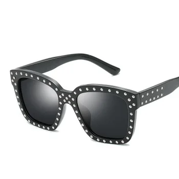 Nye Retro Runde Søm Tendens Personlighed Cat Eye Kvindelige Street Snap Solbriller Mærke Designere Design High-end Kvindelige solbriller