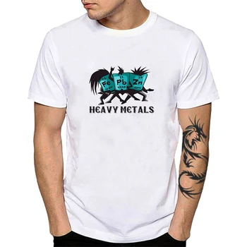 Tungmetaller T-Shirt Kemi Periodic Table Rock Roll Musik, Fysik, Biologi Punk Tshirt Mænd Metal Som Helvede Streetwear