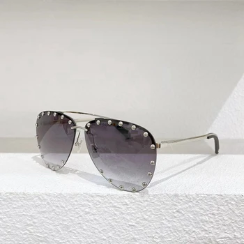 Nitte Sølv Linse Metal Oval Rammeløse Z1395u Mænds Solbriller Mode Briller Anti-uv400 | Tøj Tilbehør <